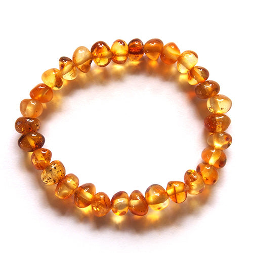 Baby Bracelet Honey Amber on Elastic