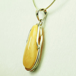 Natural Baltic Amber Pendant in Silver - 10 grams