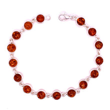 Load image into Gallery viewer, Amber and Silver Bracelet - small round stones