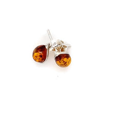 Load image into Gallery viewer, Amber and Silver Set - Earrings and Pendant - Teardrops