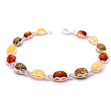 Load image into Gallery viewer, Amber and Silver Bracelet - oval stones