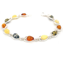 Load image into Gallery viewer, Amber and Silver Bracelet - tear drop stones