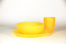 Load image into Gallery viewer, plastic plate cup bowl yellow