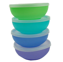 Load image into Gallery viewer, plastic bowls with lids blue shades