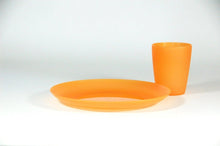 Load image into Gallery viewer, plastic cup and plate orange