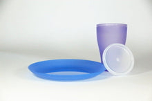 Load image into Gallery viewer, plastic cup with lid and plate purple