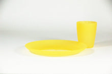 Load image into Gallery viewer, plastic plate and cup yellow