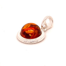 Load image into Gallery viewer, Amber and Silver Set - Earrings and Pendant - Delicate Round