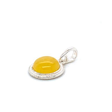 Load image into Gallery viewer, Amber and Silver Set - Earrings and Pendant - Delicate Round